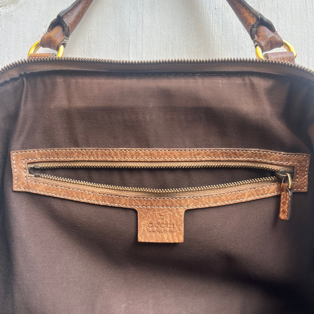 Gucci Brown Pelham Leather Satchel Bag