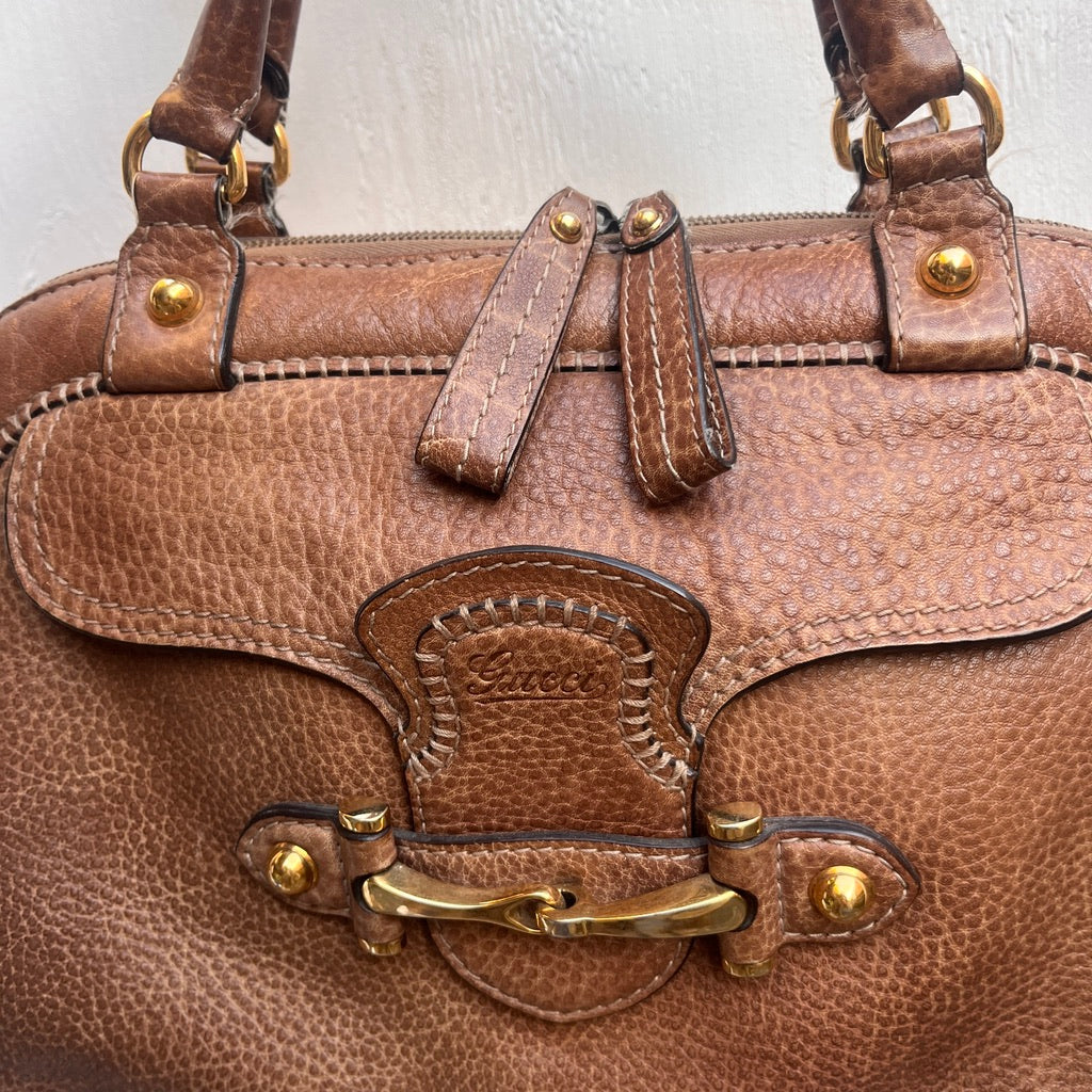 Gucci Brown Pelham Leather Satchel Bag