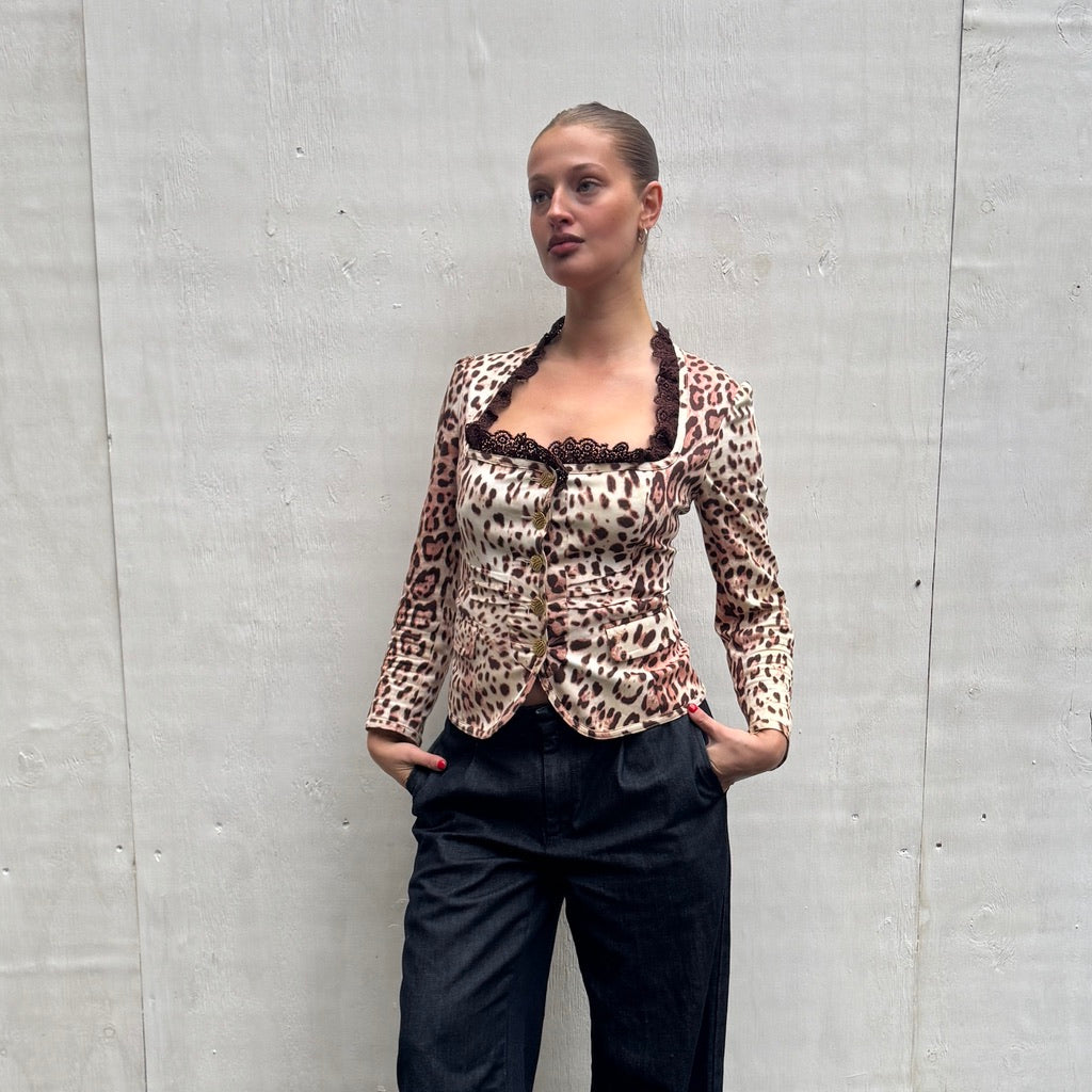 Roberto Cavalli Class Leopard Print Jacket