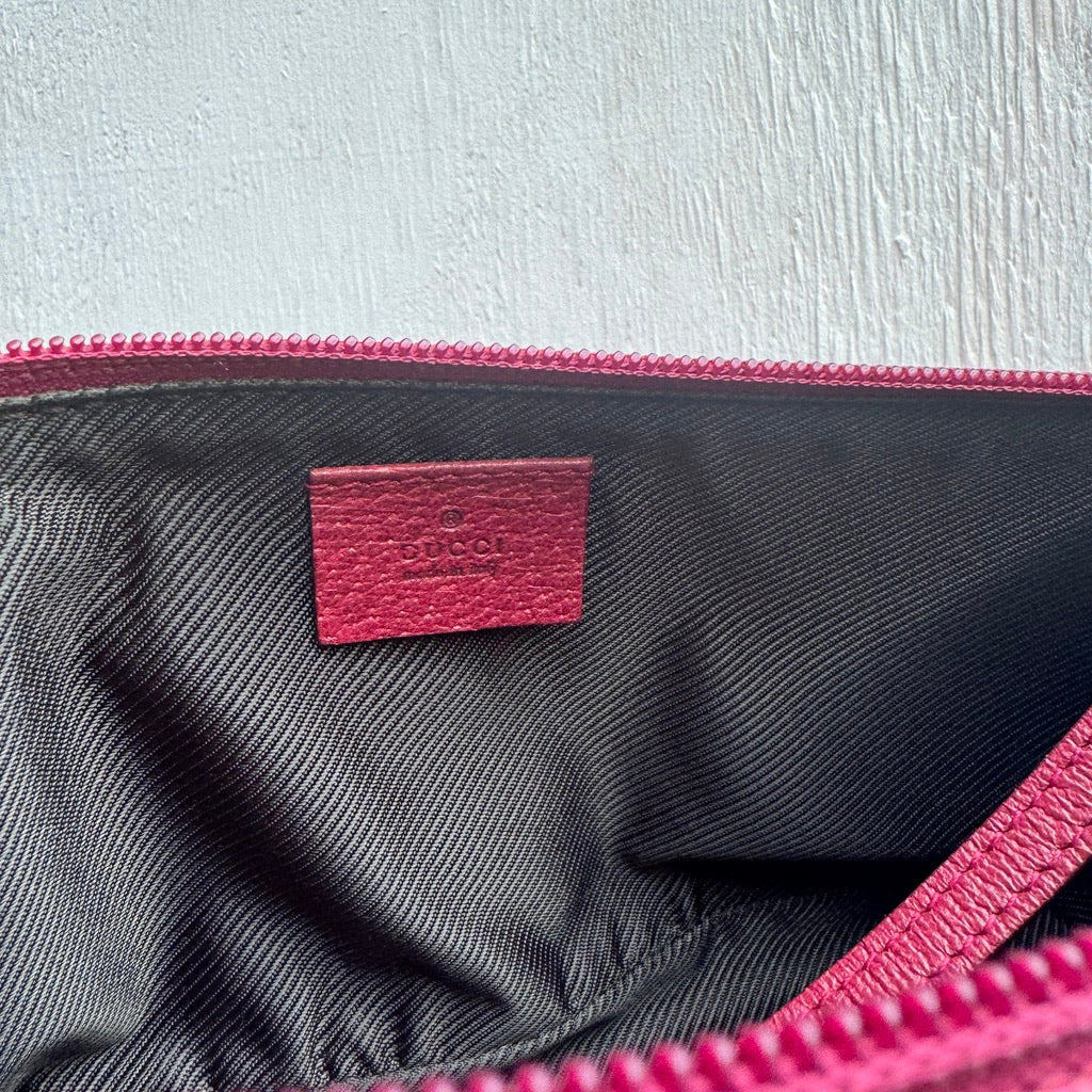 Gucci Pink GG Monogram Boat Pochette  Bag