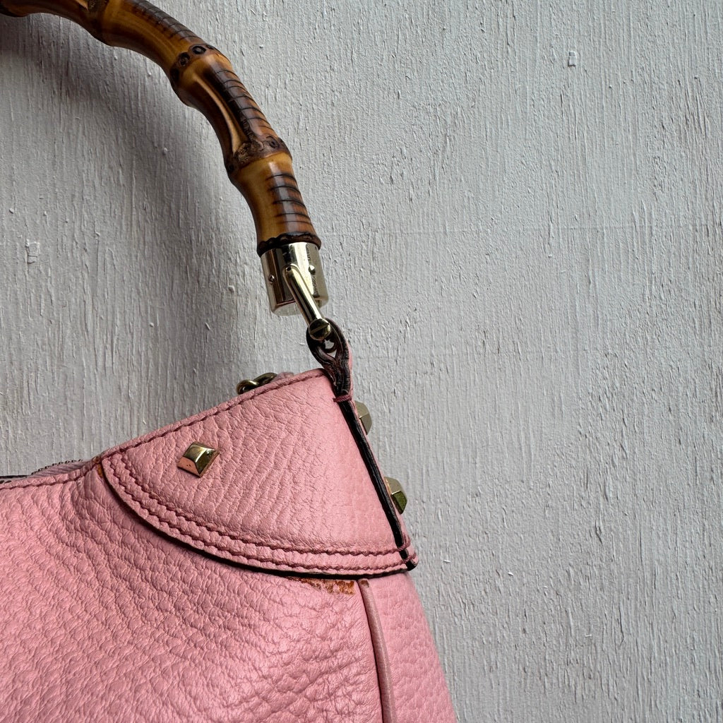 Gucci Pink Bamboo Top Handle bag