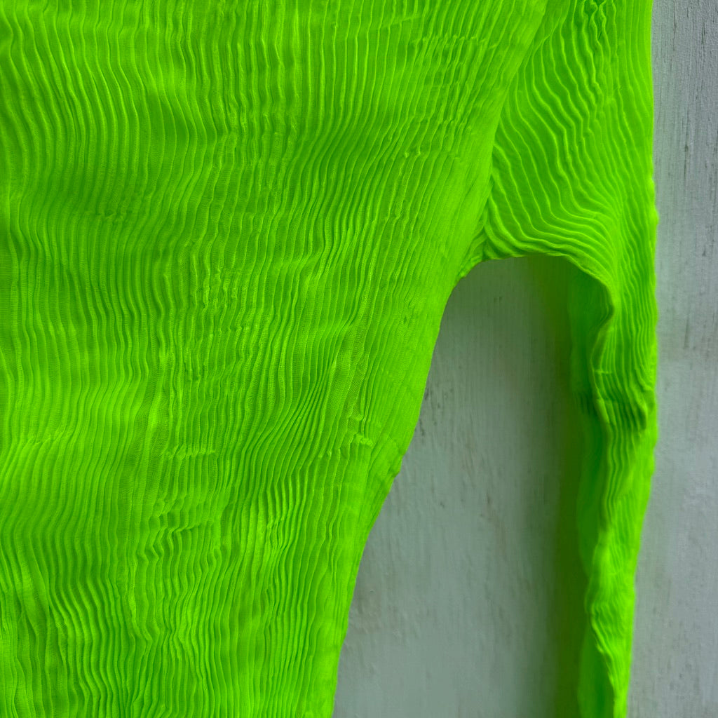 Issey Miyake Lime Green Pleats Please Top