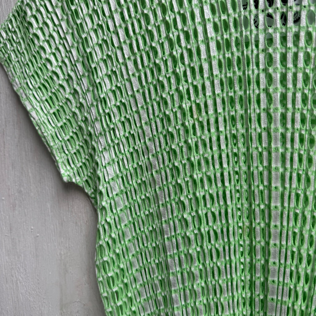 Issey Miyake Pleats Please Green Net Top