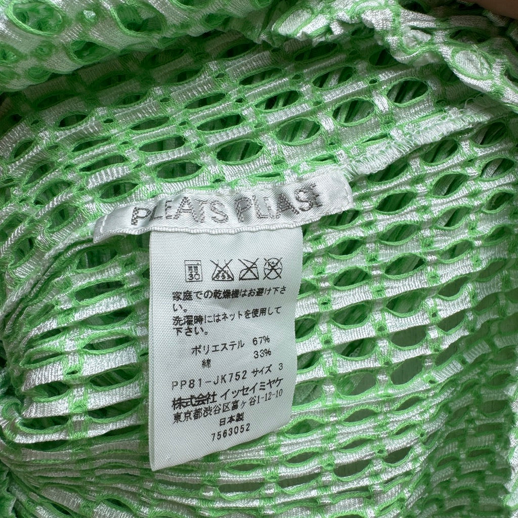 Issey Miyake Pleats Please Green Net Top