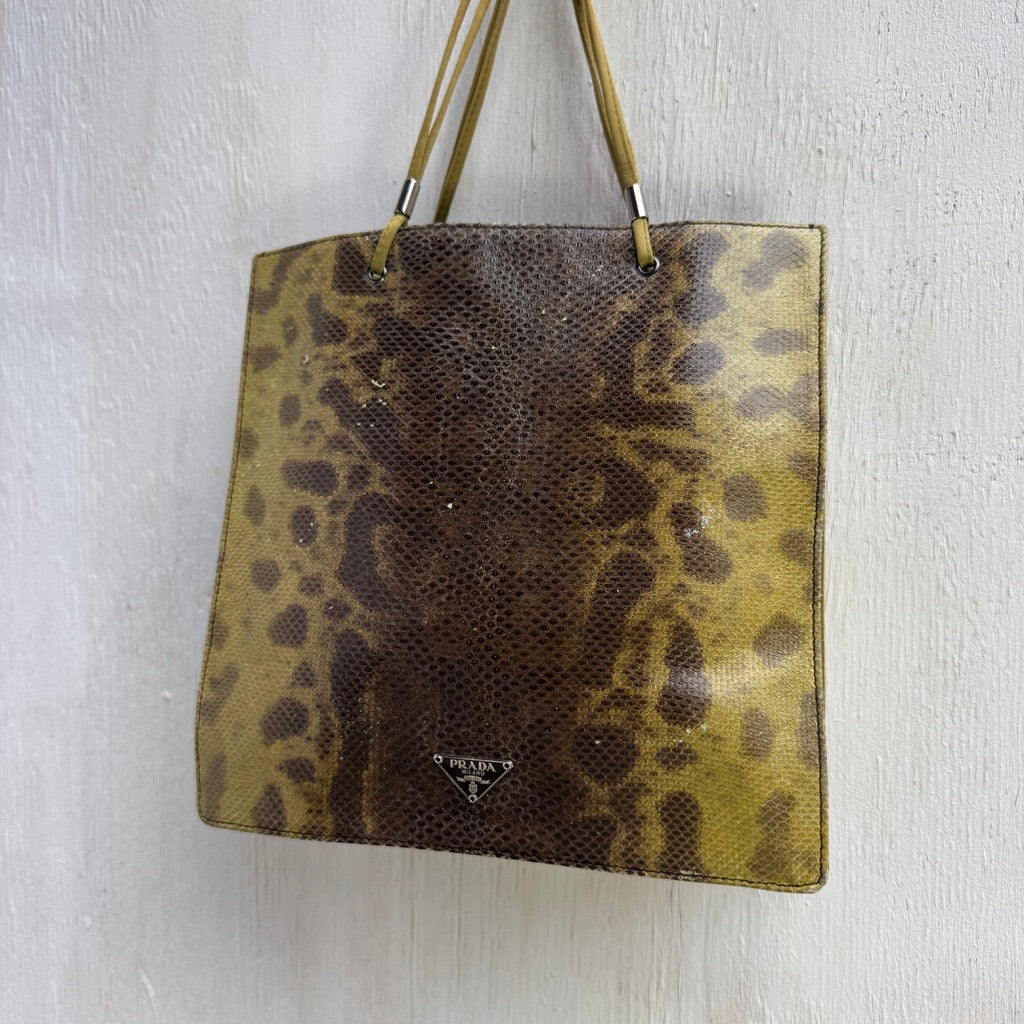 Prada Green Snakeskin Handbag