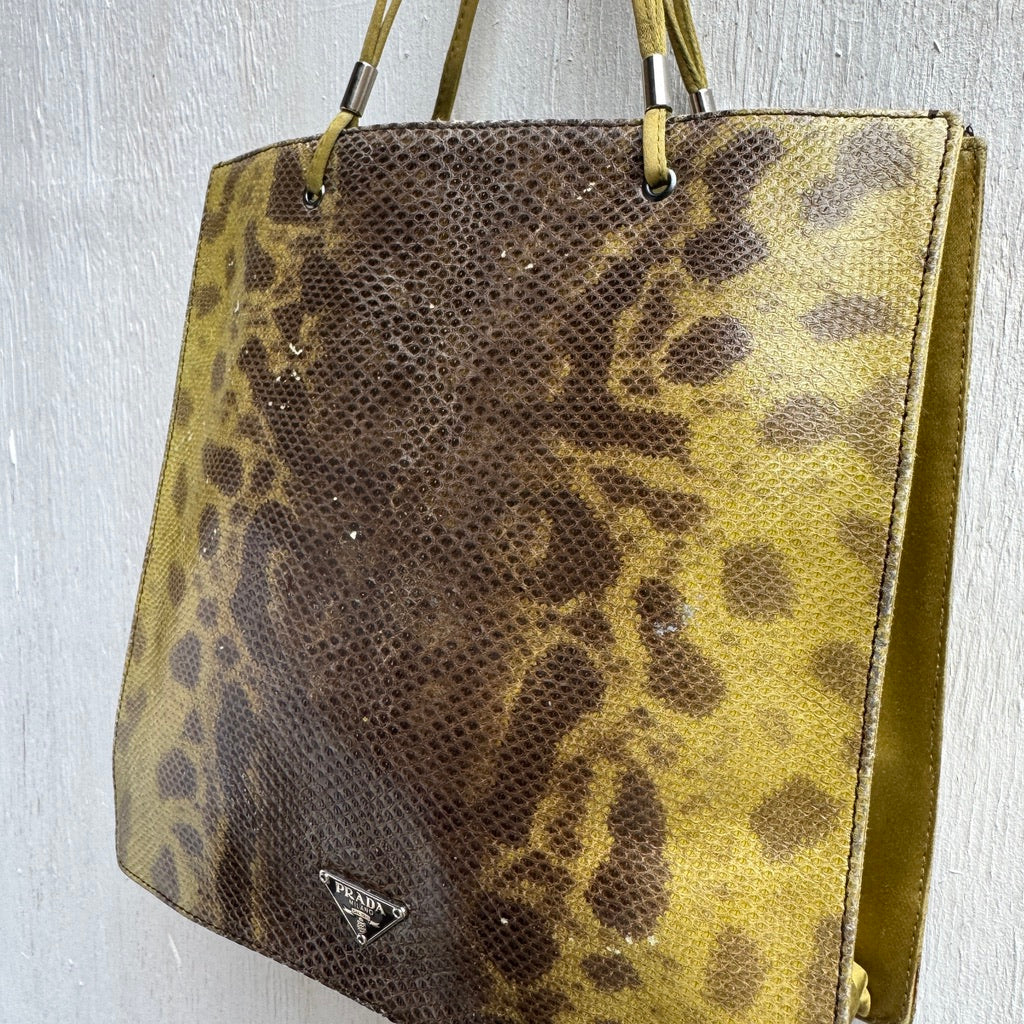 Prada Green Snakeskin Handbag