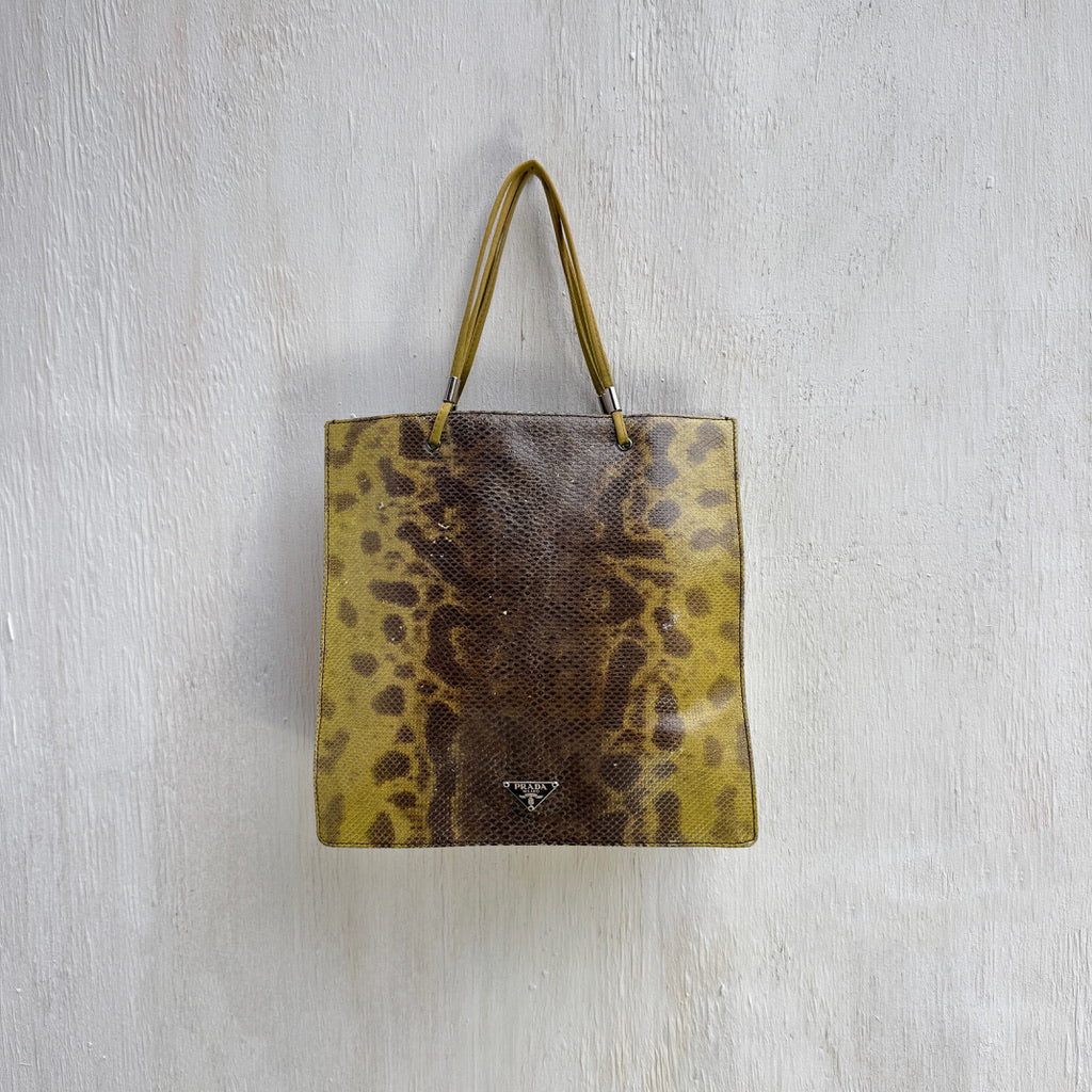 Prada Green Snakeskin Handbag