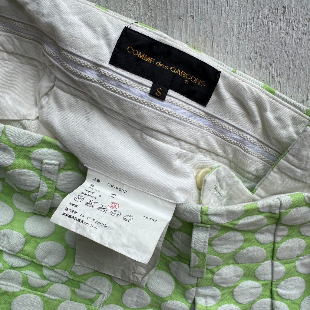 Comme Des Garcons Green Polka Shorts