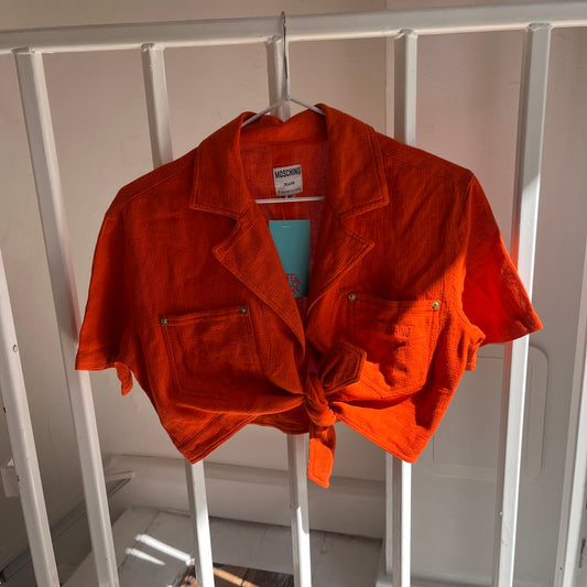 Moschino Orange Cropped Shirt