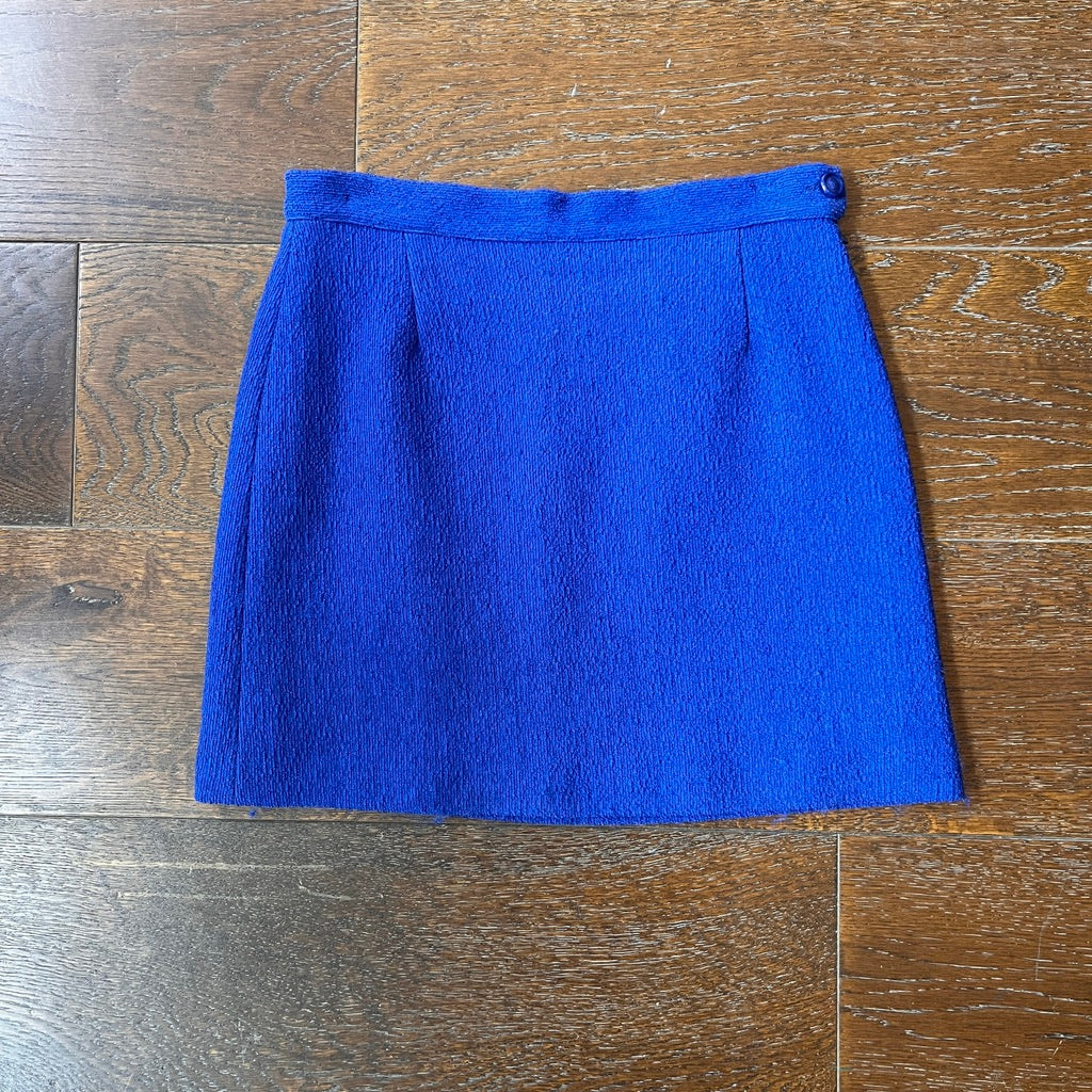 Versace Jeans Couture Textured Cobalt Blue Skirt