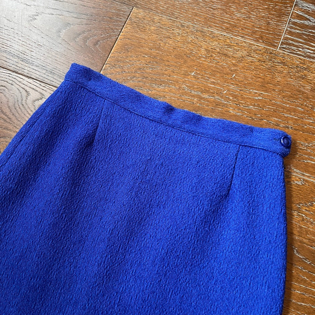Versace Jeans Couture Textured Cobalt Blue Skirt