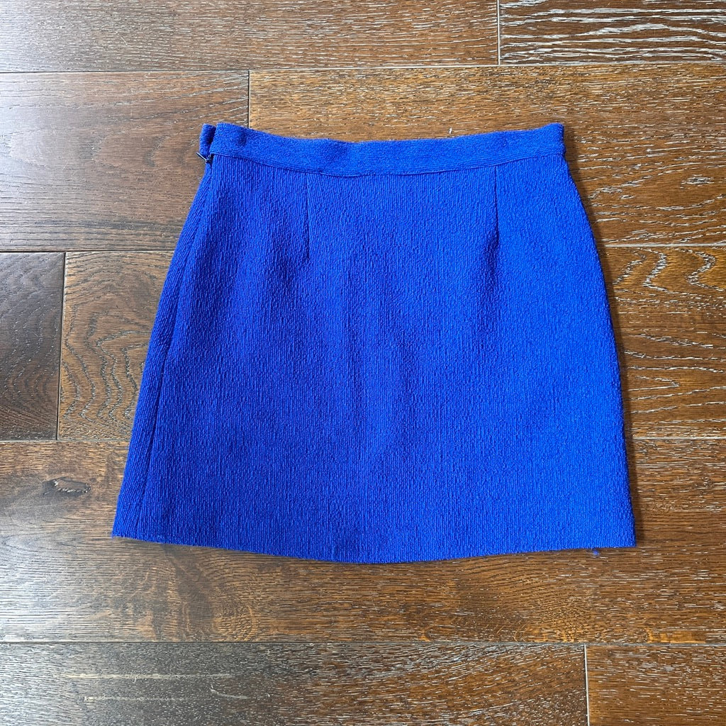 Versace Jeans Couture Textured Cobalt Blue Skirt