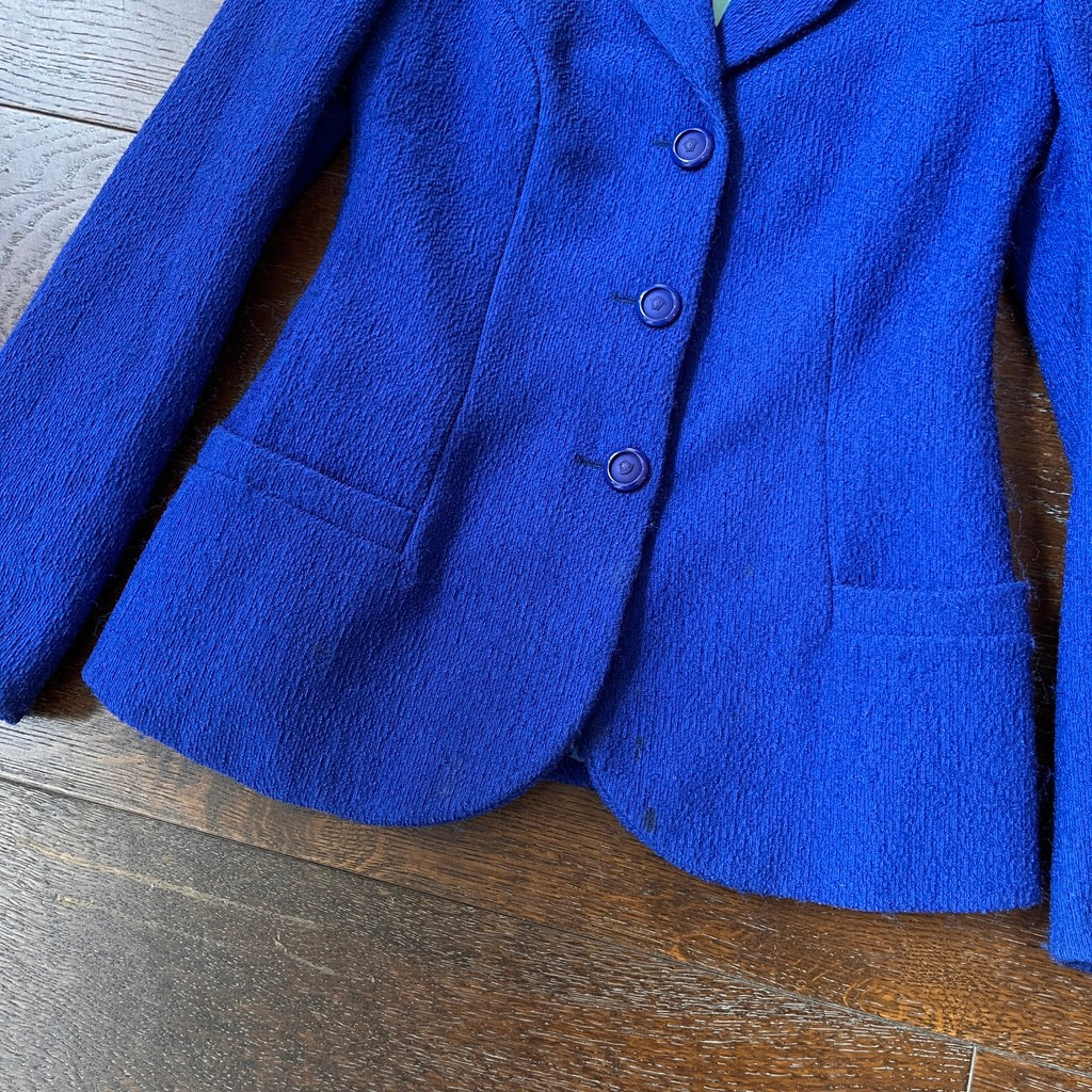 Versace Jeans Couture Textured Cobalt Blue Blazer