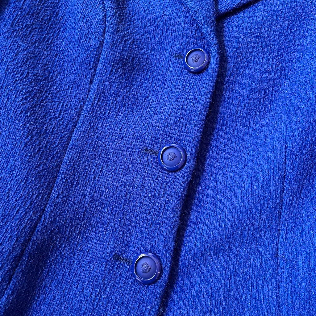 Versace Jeans Couture Textured Cobalt Blue Blazer