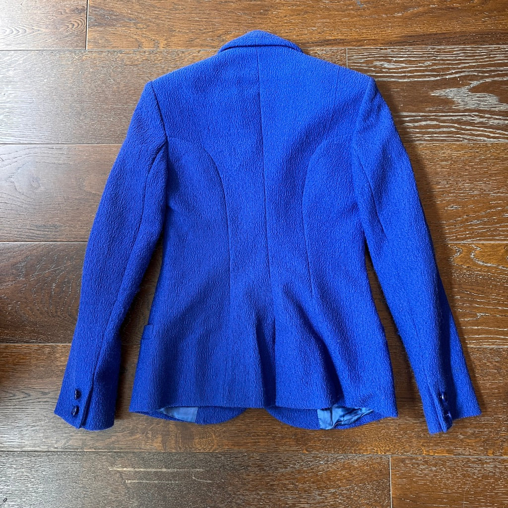 Versace Jeans Couture Textured Cobalt Blue Blazer