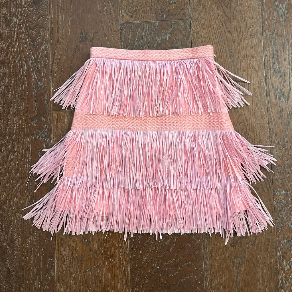 MSGM Pink Fringe Skirt