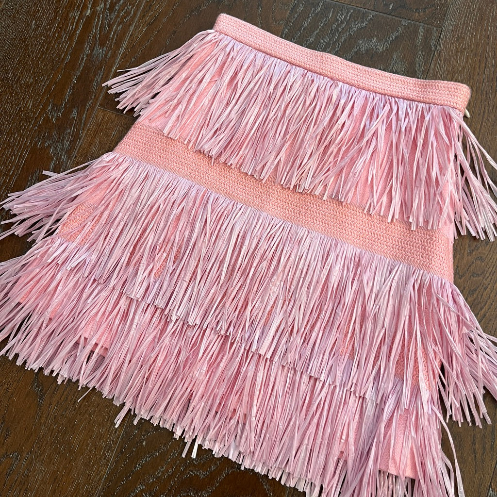 MSGM Pink Fringe Skirt