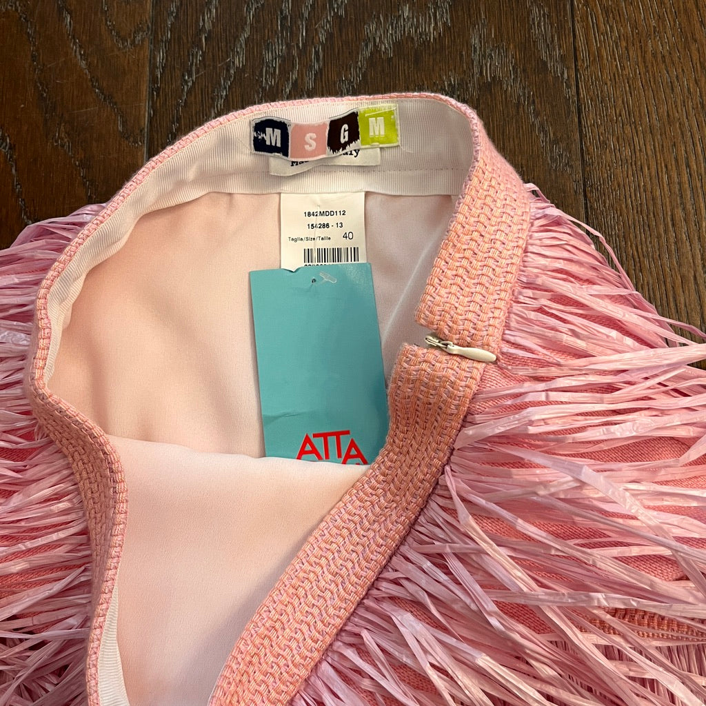 MSGM Pink Fringe Skirt