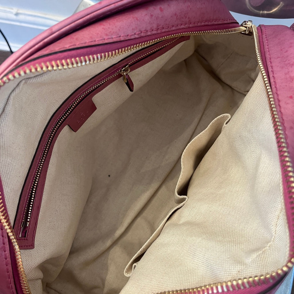 Gucci Heartbit Pink Embossed Guccissima Bag