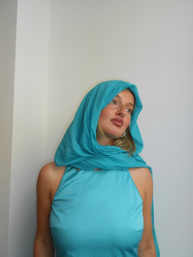 Versace Teal Silk Dress