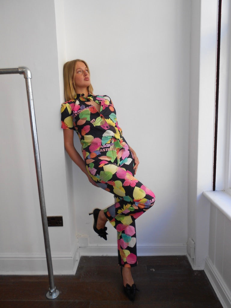 JC de Castelbajac Black Printed Trousers