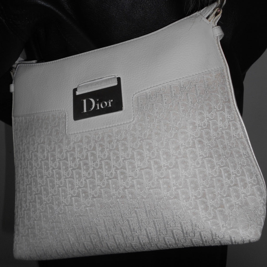 Christian Dior Trotter Canvas Shoulder Bag.