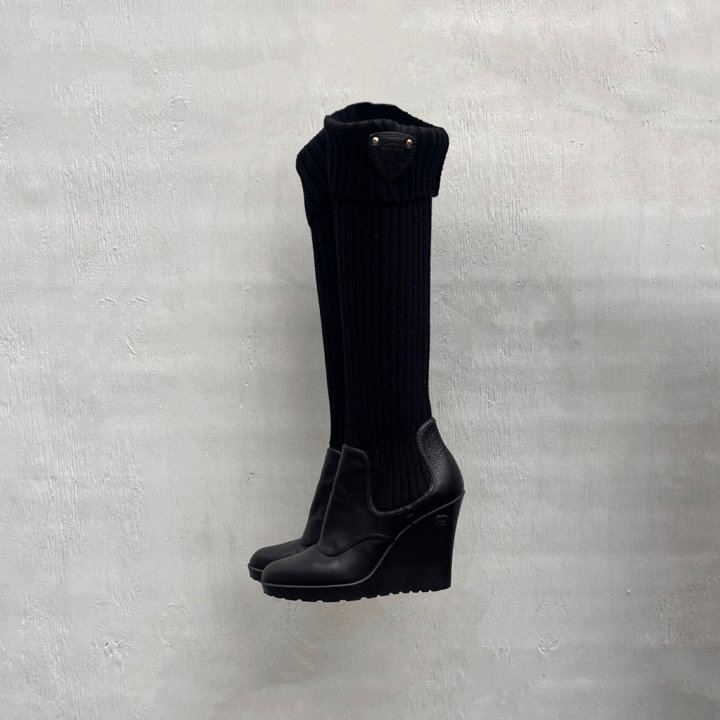 Gucci Ribbed Sock Wedges