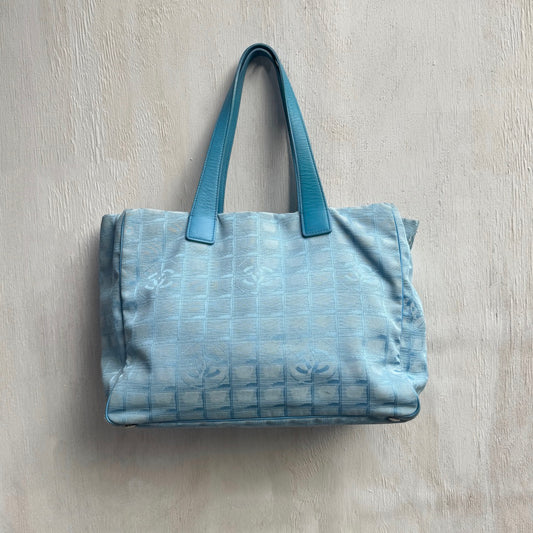 Chanel 2004 'CC' Travel Line Blue Tote