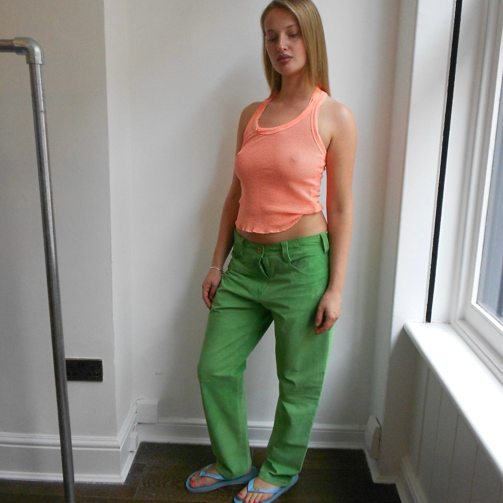 Coral Mesh Cropped Tank Top
