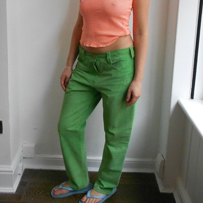 Green suede Trousers
