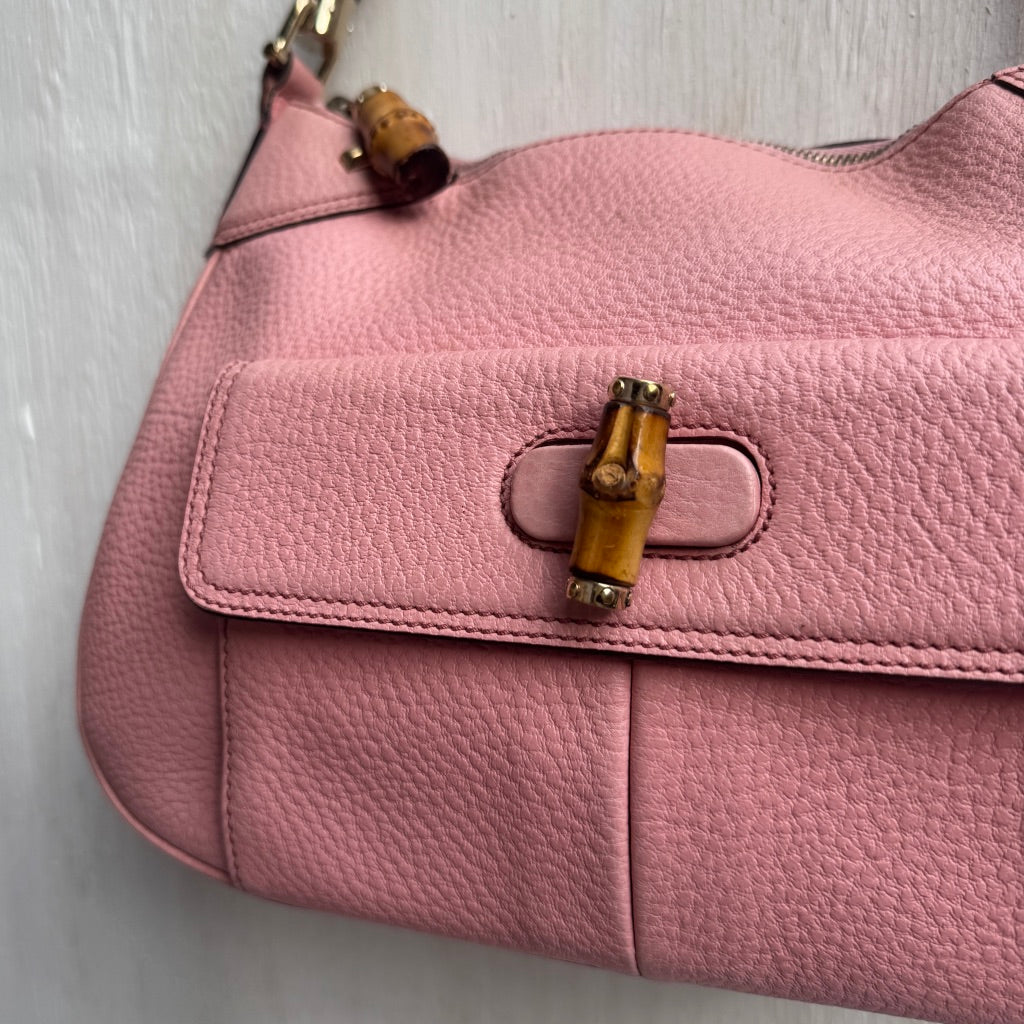 Gucci Pink Bamboo Top Handle bag