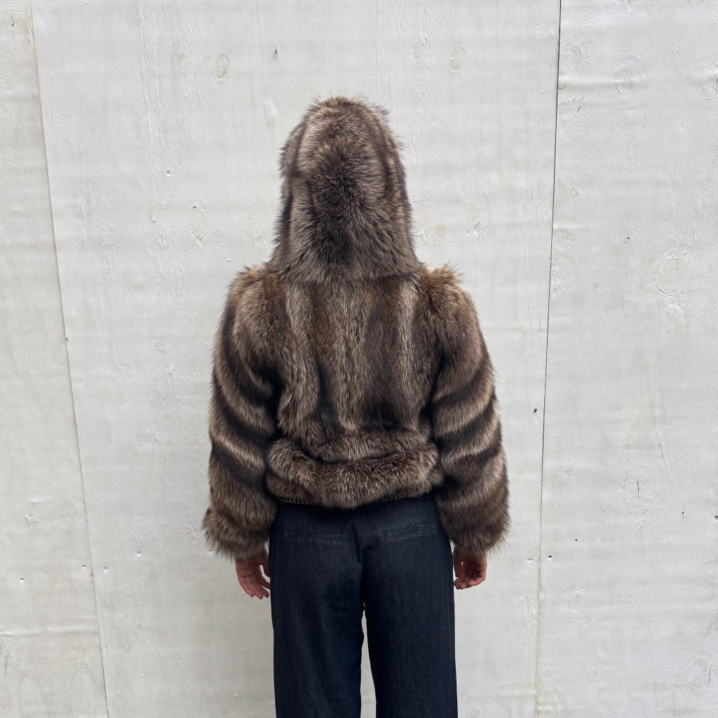 Vintage Fur Hooded Jacket