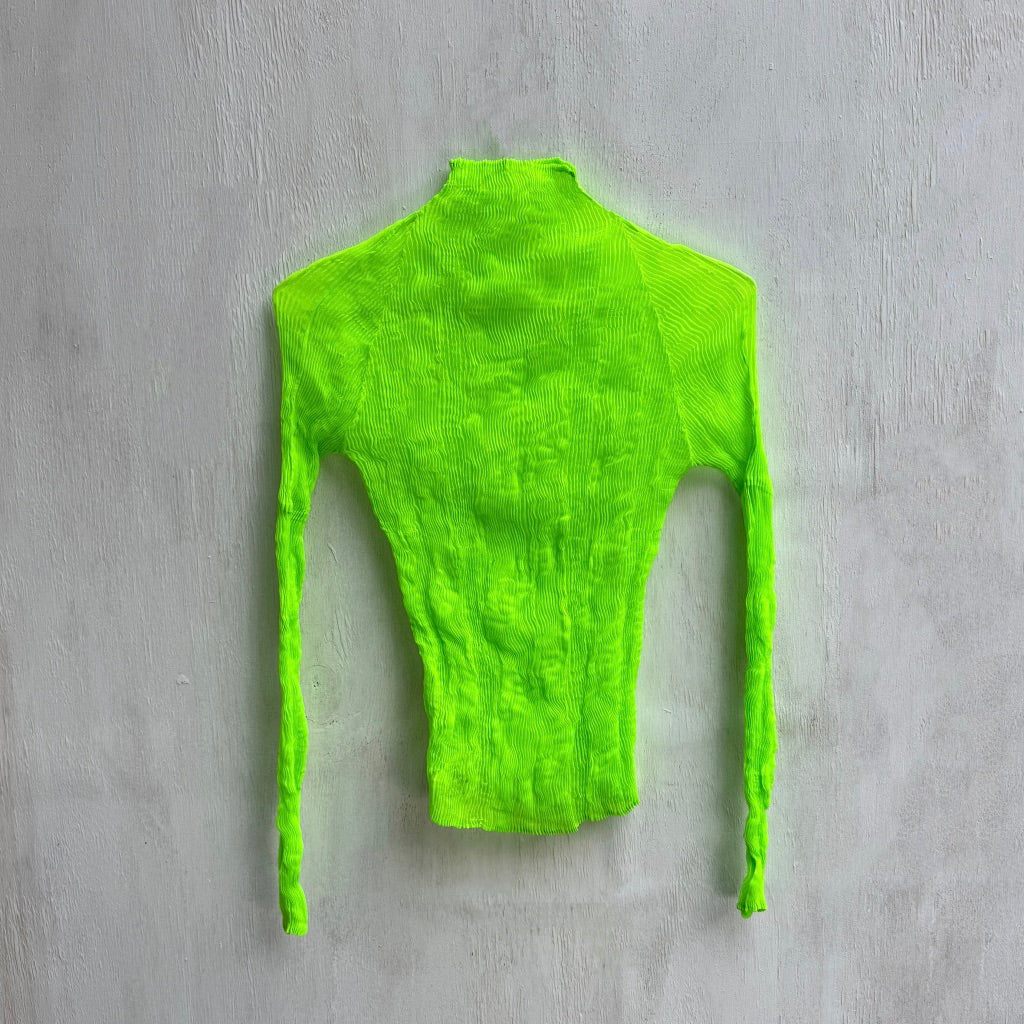 Issey Miyake Lime Green Pleats Please Top