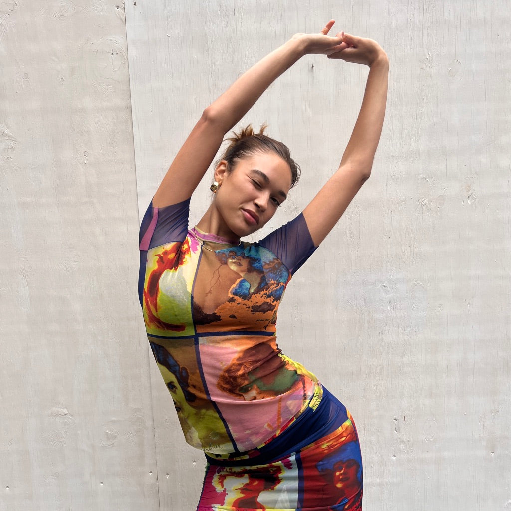 Jean Paul Gaultier Soleil 2002 Pop Art Portrait Tee