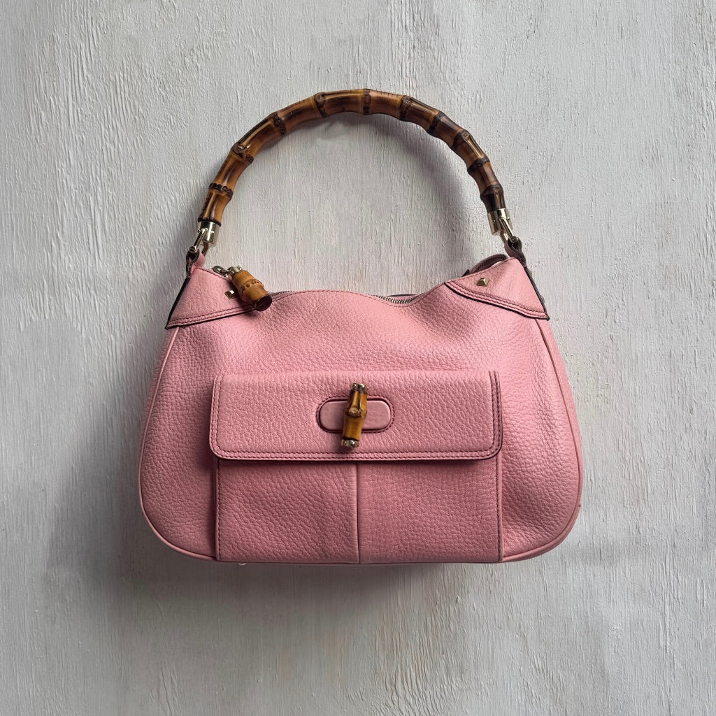 Gucci Pink Bamboo Top Handle bag