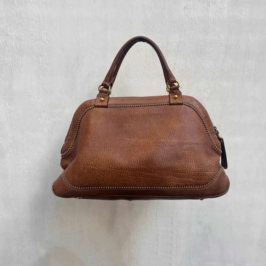 Gucci Brown Pelham Leather Satchel Bag