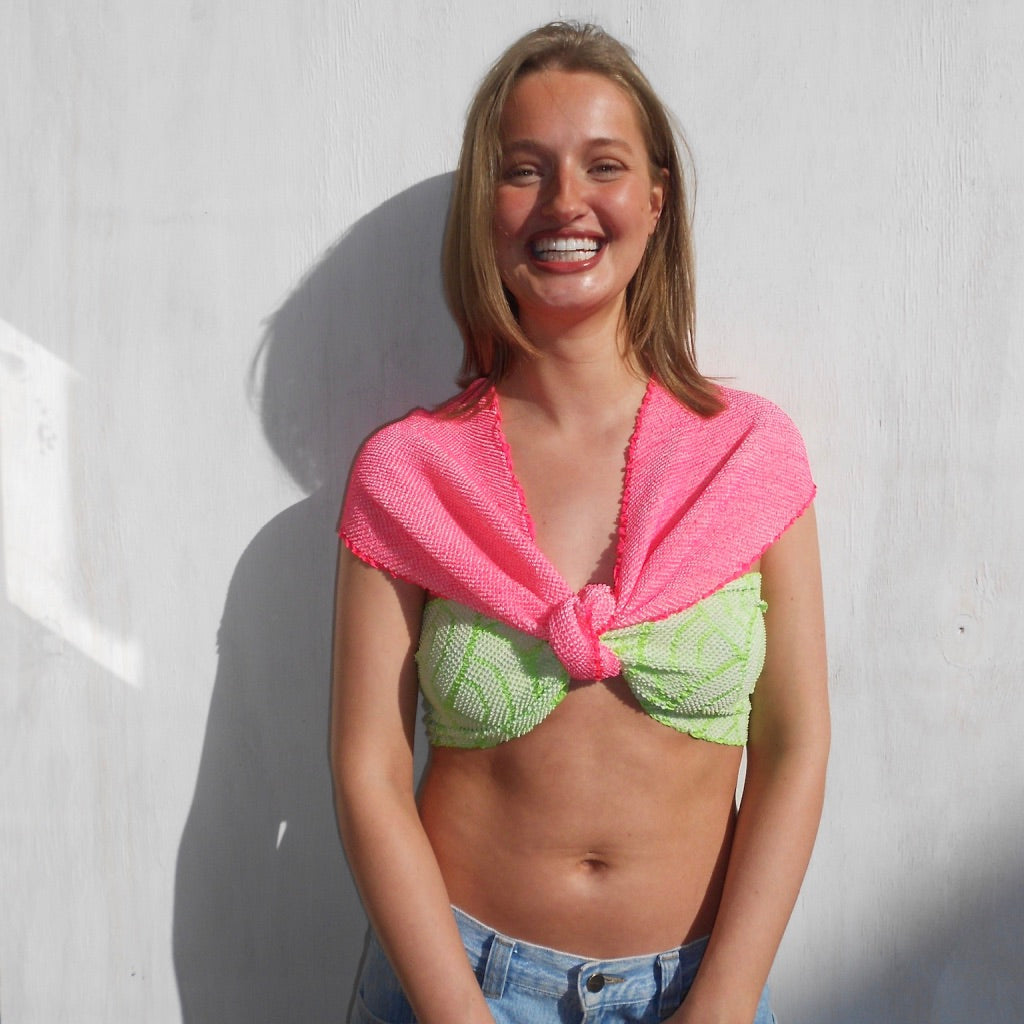 Geisha Pink  Multi Way Textured Scarf / Top