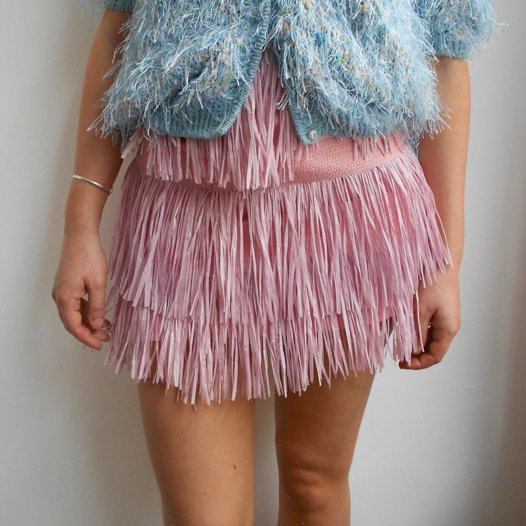 MSGM Pink Fringe Skirt