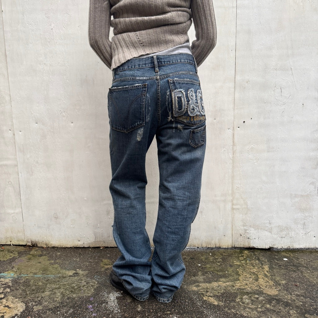 Dolce & Gabbana Blue Ripped Jeans