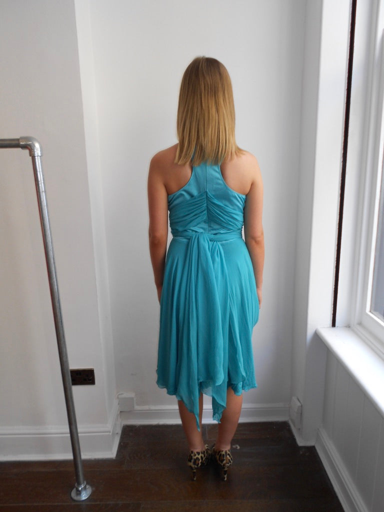Versace Teal Silk Dress