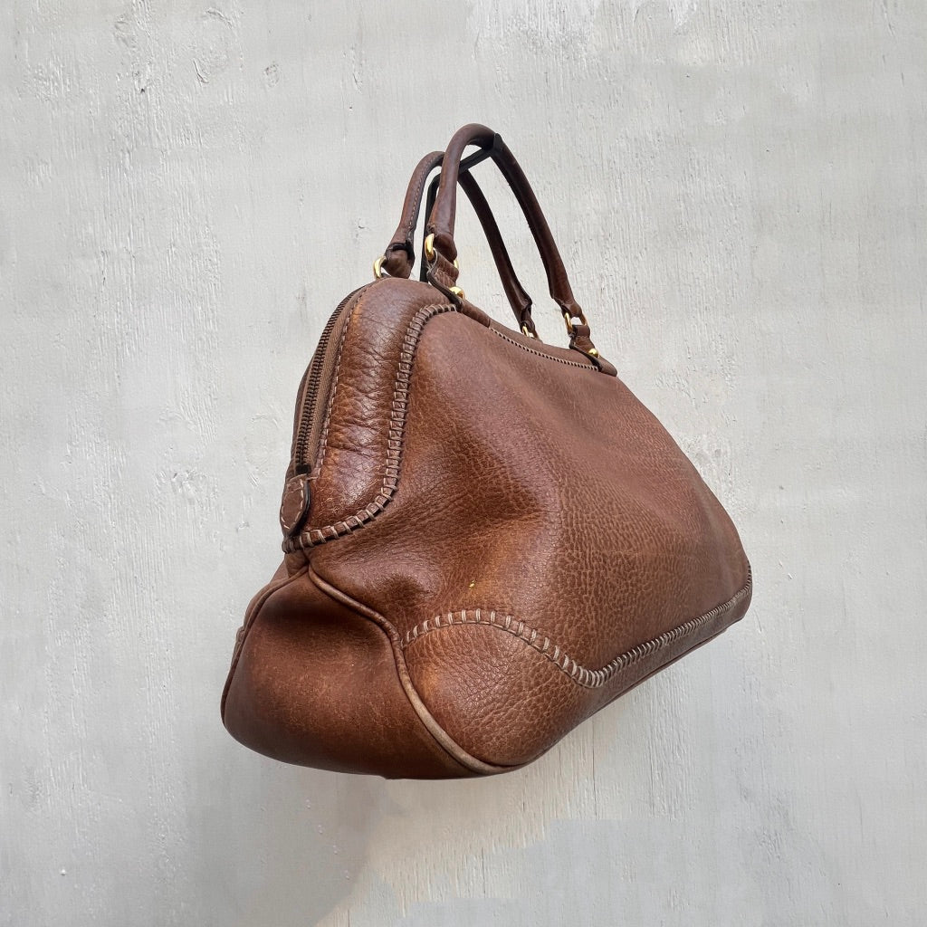 Gucci Brown Pelham Leather Satchel Bag