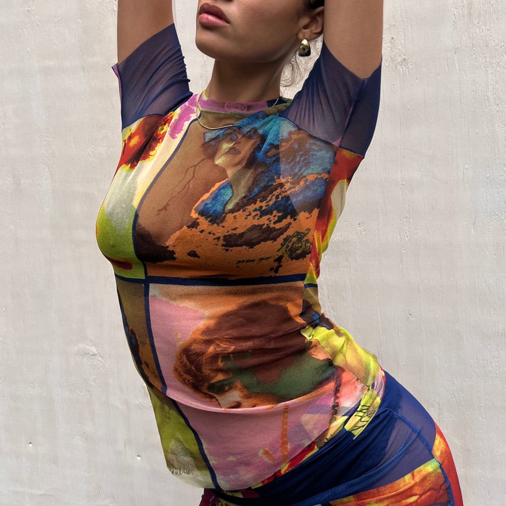 Jean Paul Gaultier Soleil 2002 Pop Art Portrait Tee