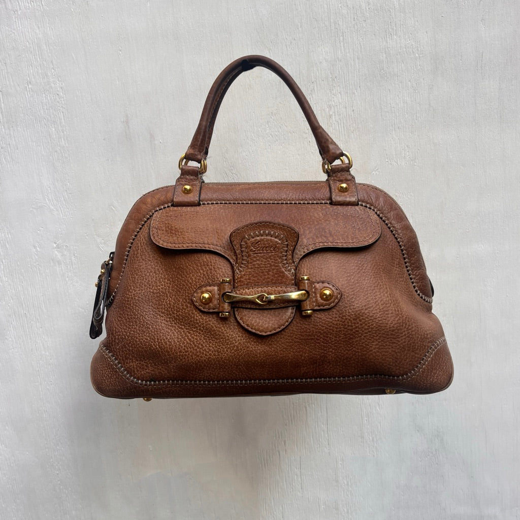 Gucci Brown Pelham Leather Satchel Bag