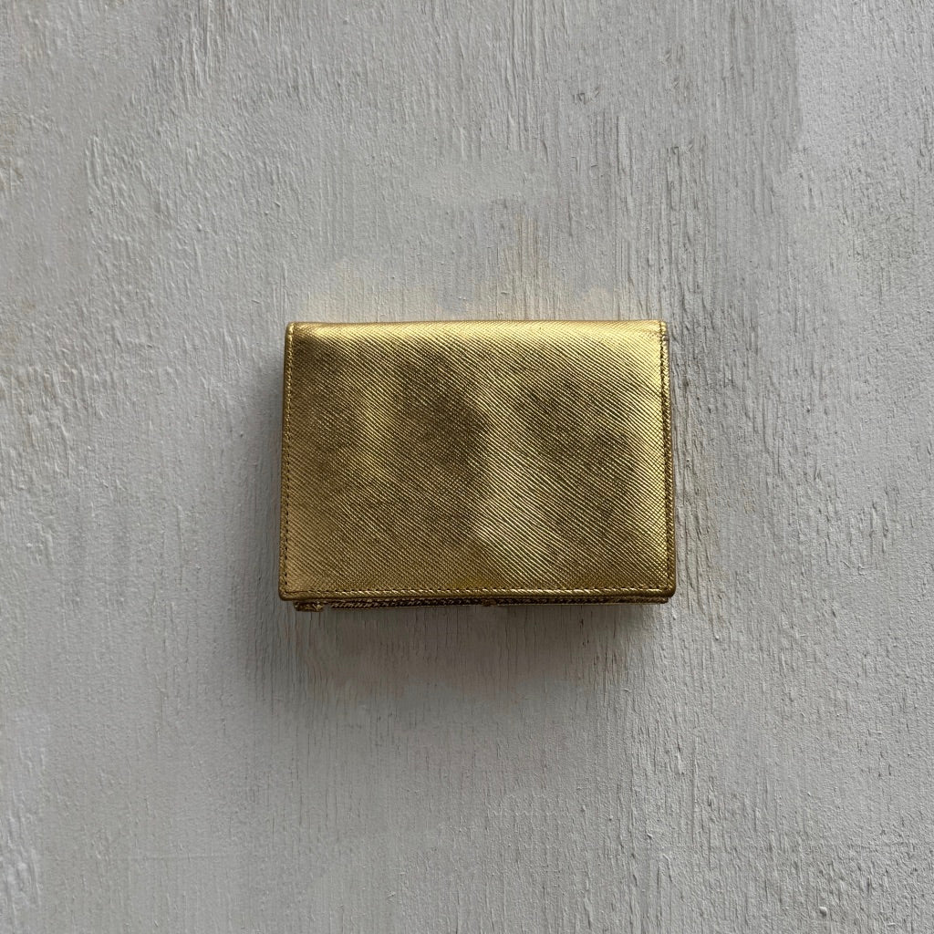Prada Saffiano Leather Gold Wallet