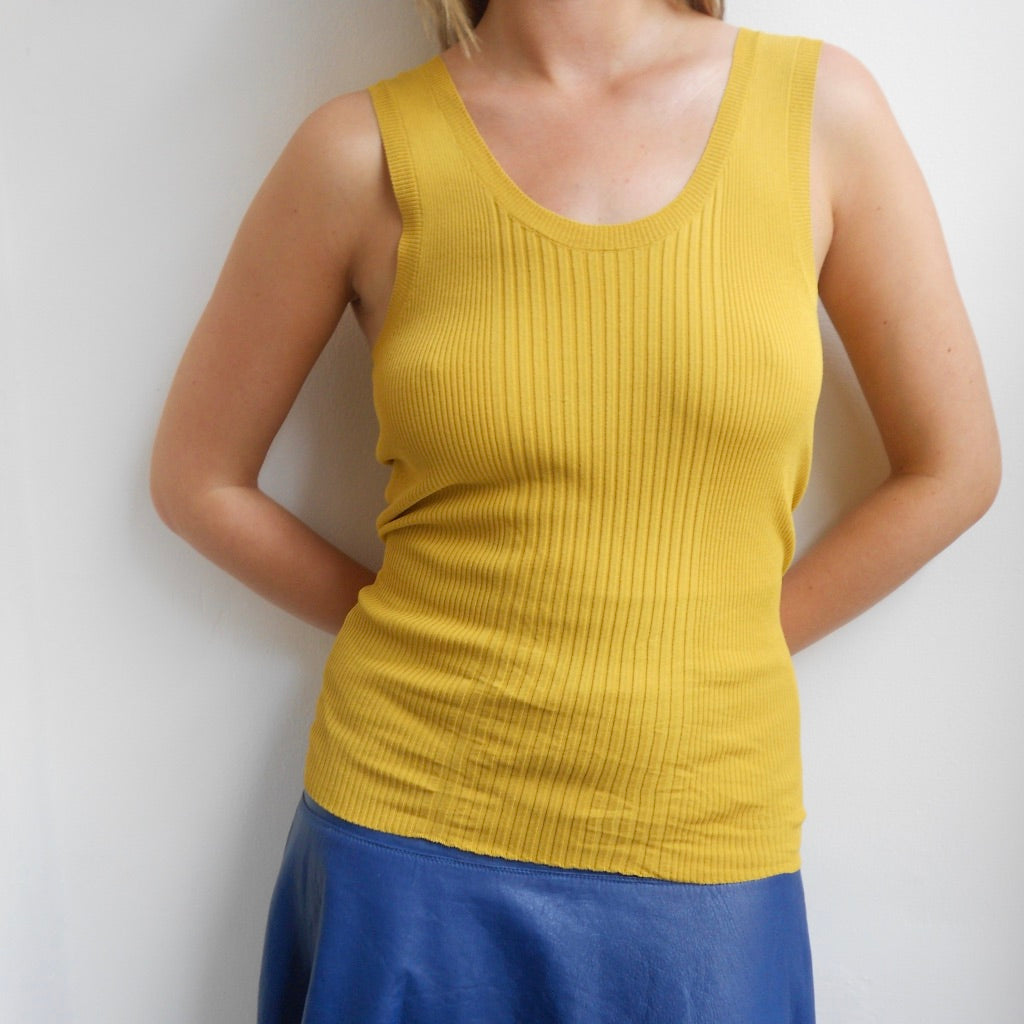 Jean Paul Gaultier Mustard Ribbed Tank