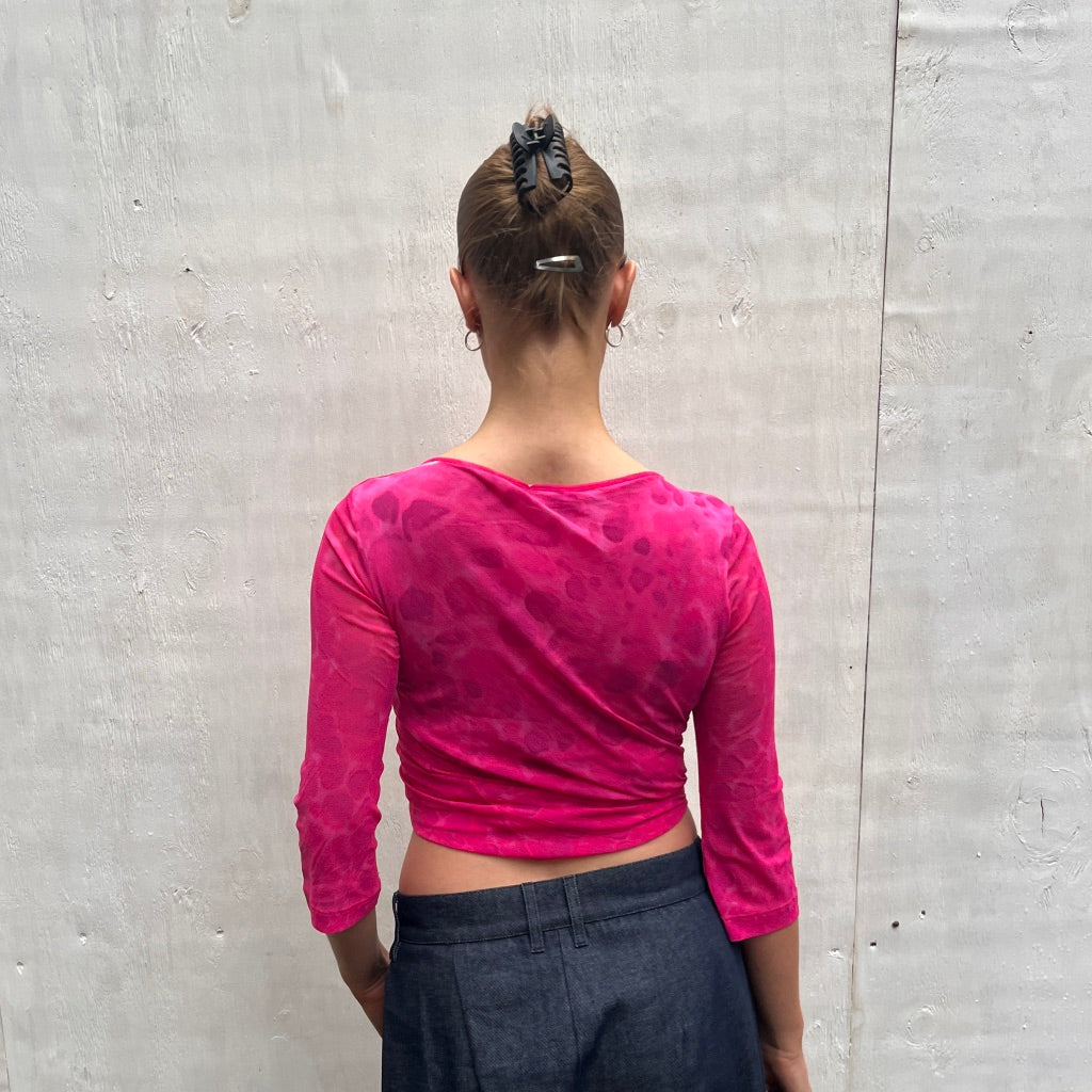 Cavalli Jeans Pink Mesh Top