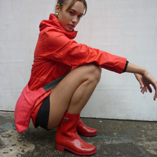 Prada Red Wellies