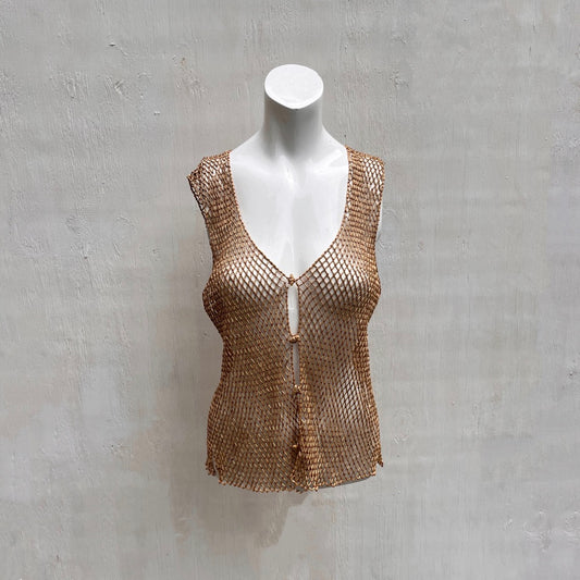 Brown Beaded Waistcoat