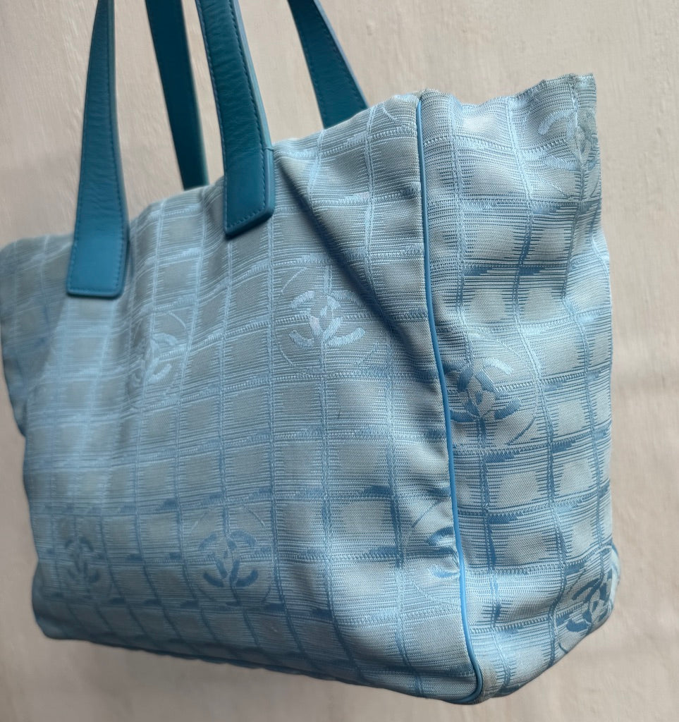 Chanel 2004 'CC' Travel Line Blue Tote